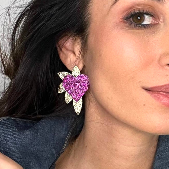 Boucles d’oreilles en cuir Cœur de Pirate