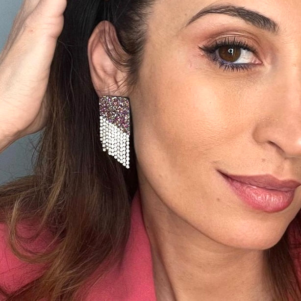 Boucles d'oreilles en cuir Angel Glitter