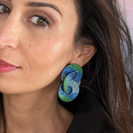 Boucles d'oreilles en cuir Swann Glitter