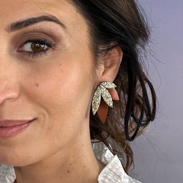 Boucles d'oreilles en cuir Rio Glitter