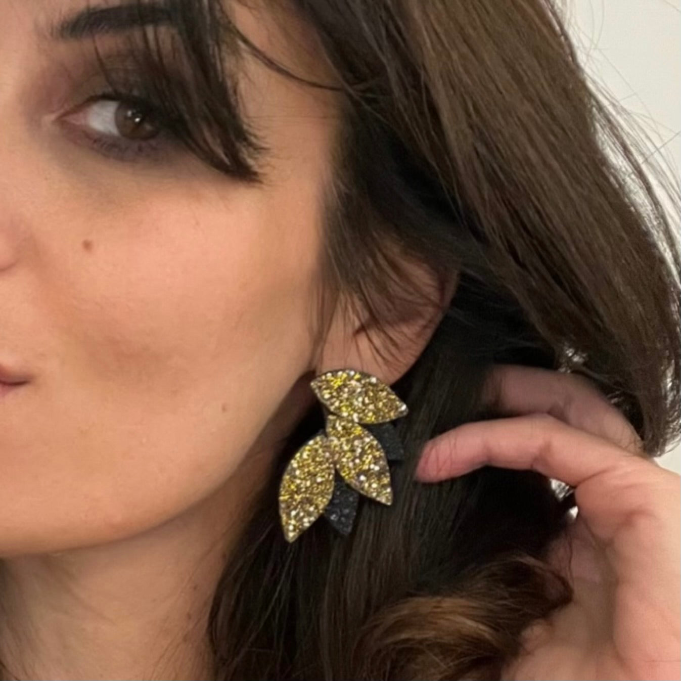 Boucles d'oreilles en cuir Colibri Versus Glitter