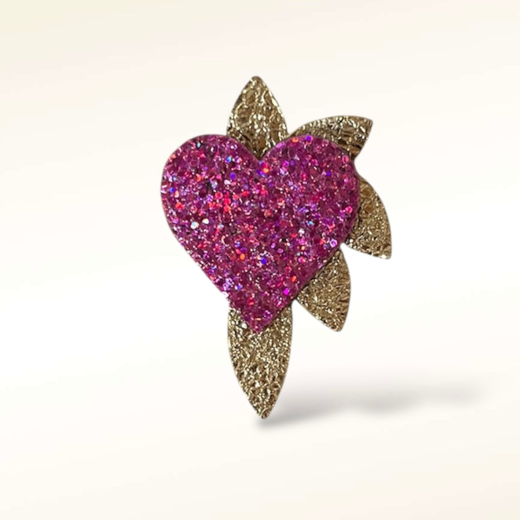 Broche en cuir Cœur de Pirate