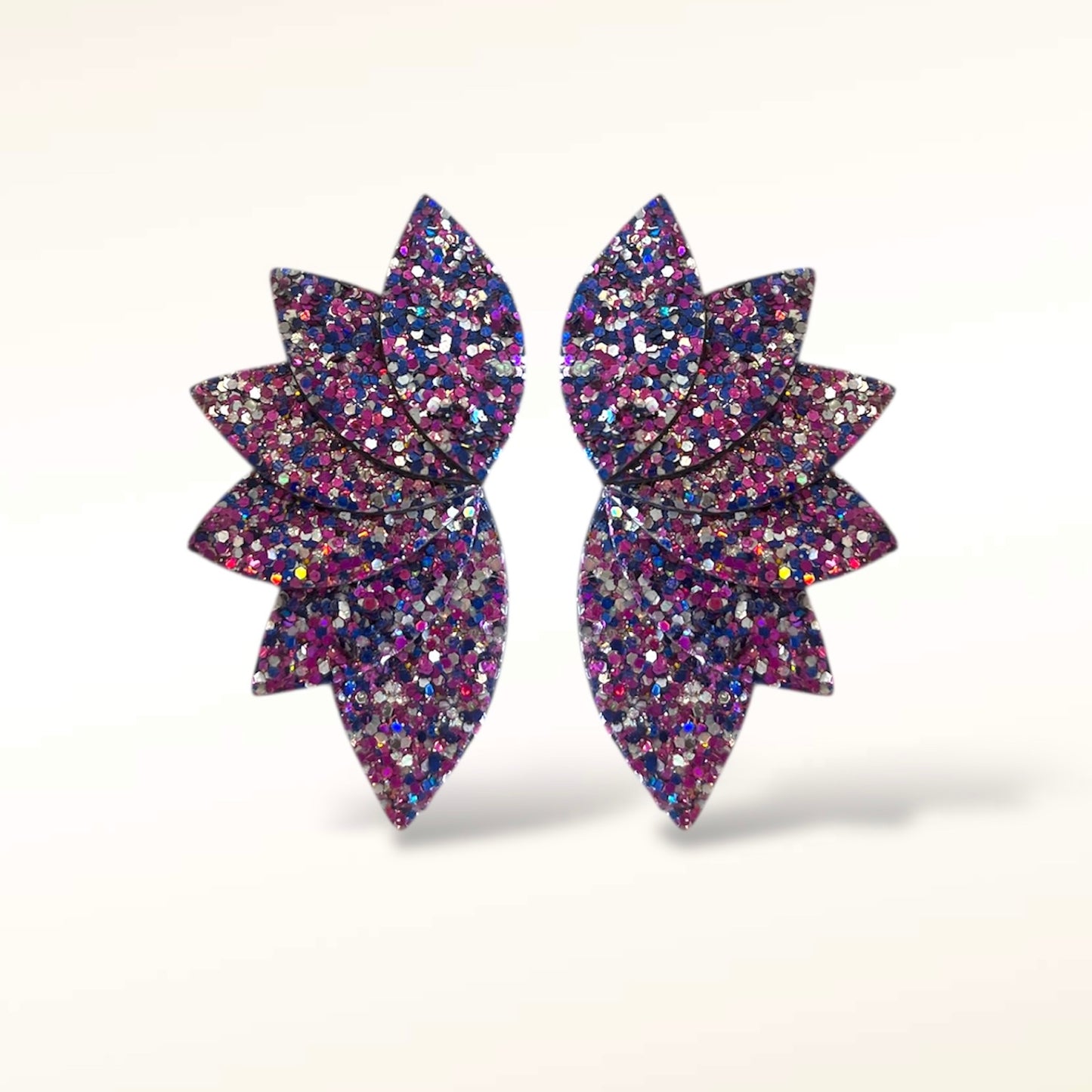 Boucles d'oreilles en cuir Gabrielle XL Glitter
