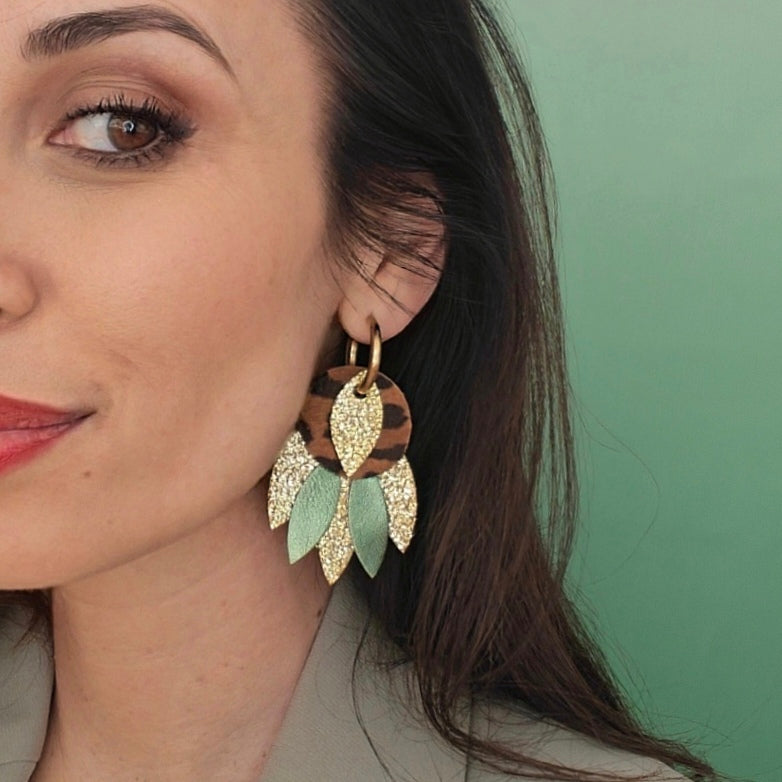 Boucles d'oreilles en cuir Maya (Créoles)