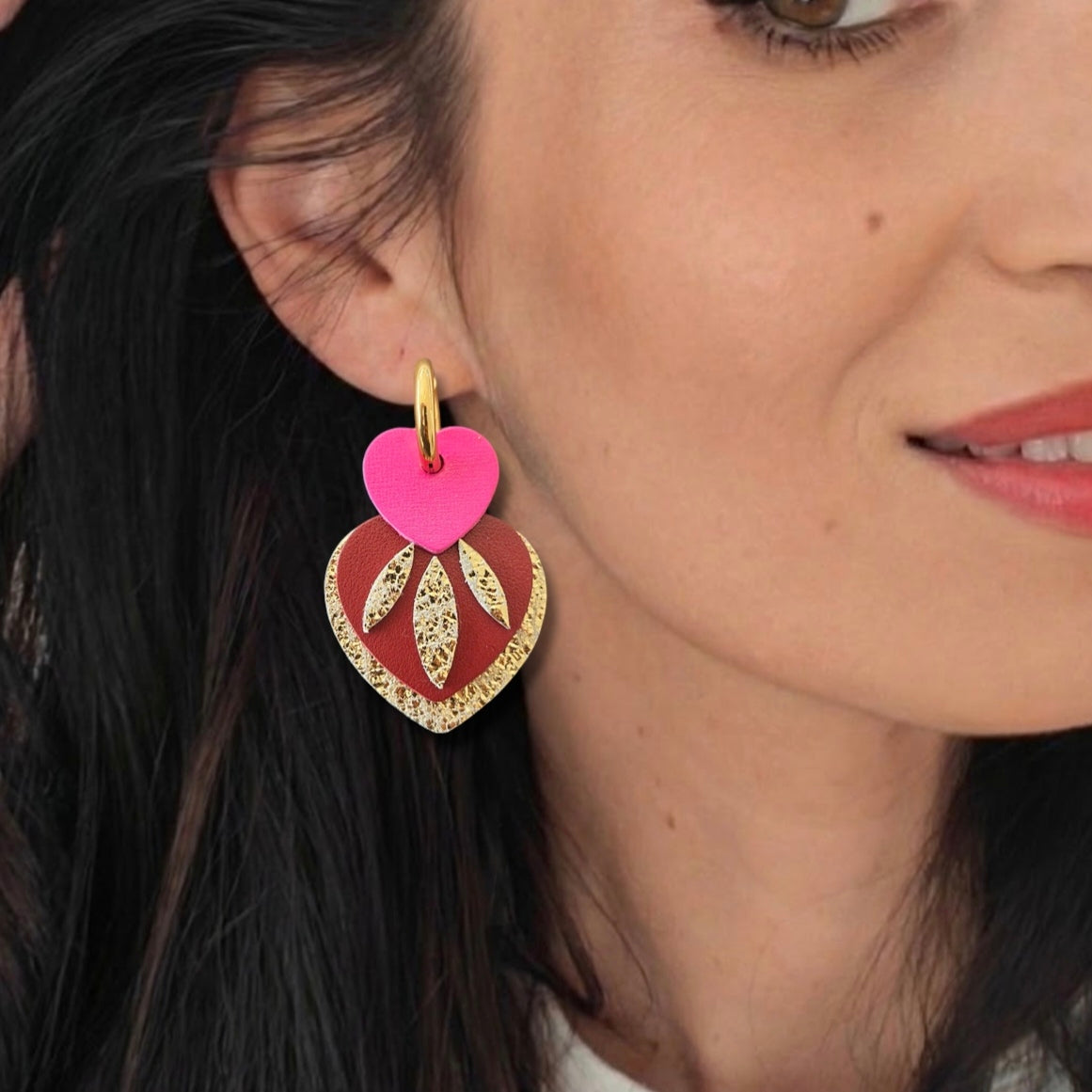 Boucles d'oreilles en cuir Valentina (créoles)