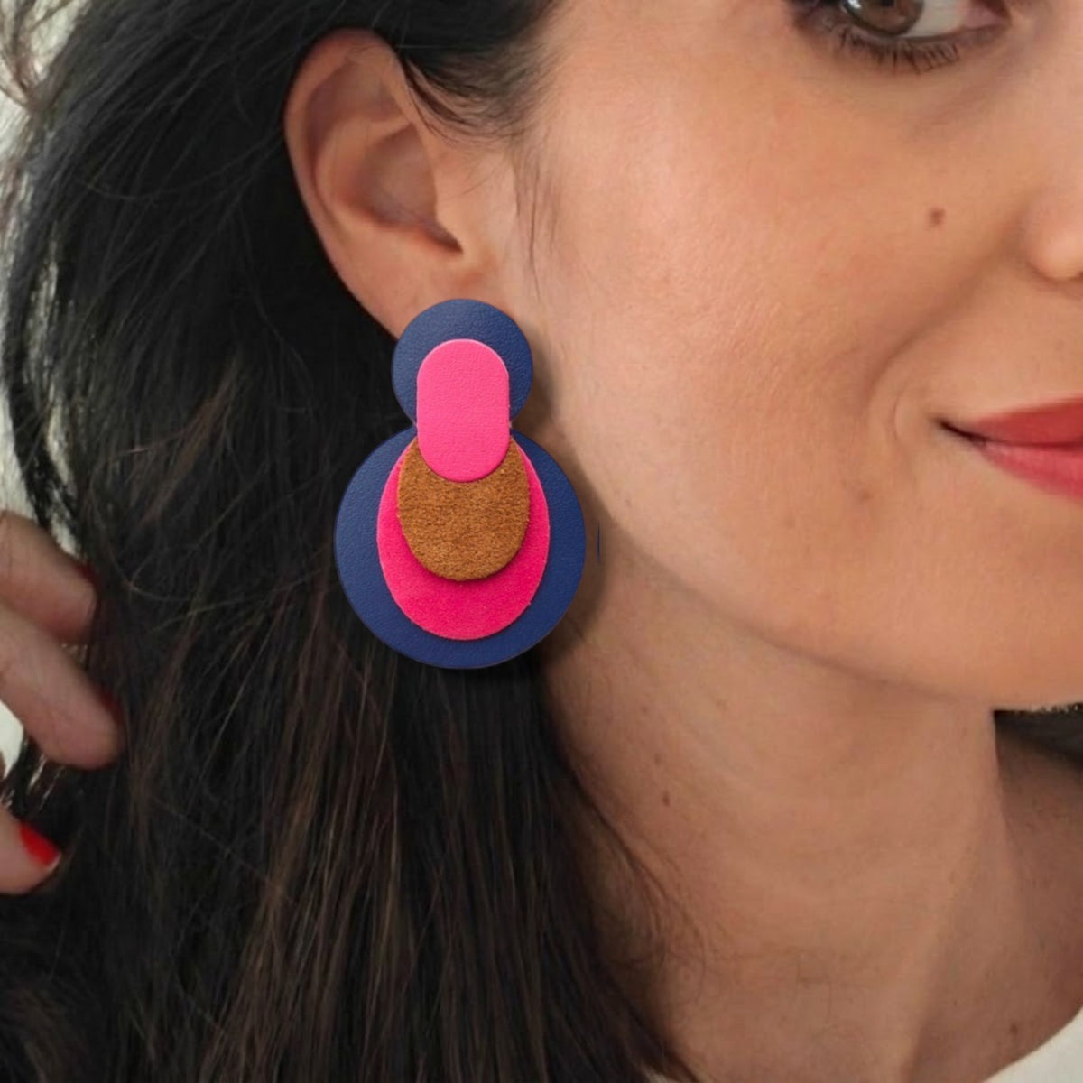 Boucles d'oreilles en cuir Moby
