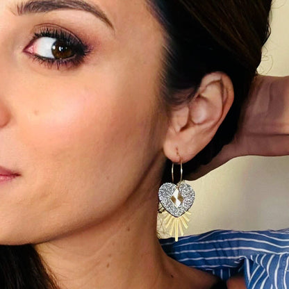 Boucles d'oreilles Valentine en cuir (Réversibles 2 en 1)