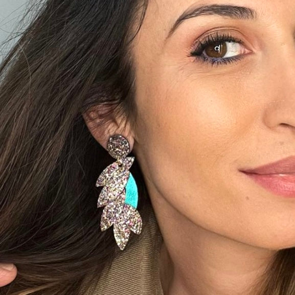 Boucles d’oreilles en cuir Colibri Glitter