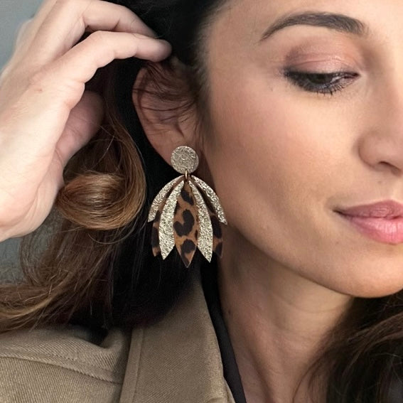 Boucles d'oreilles en cuir Krystel