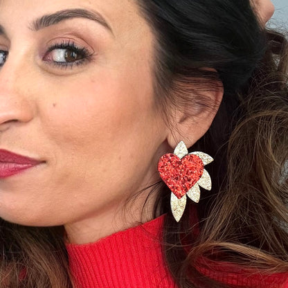Boucles d’oreilles en cuir Cœur de Pirate