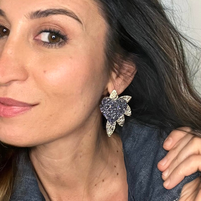 Boucles d’oreilles en cuir Cœur de Pirate