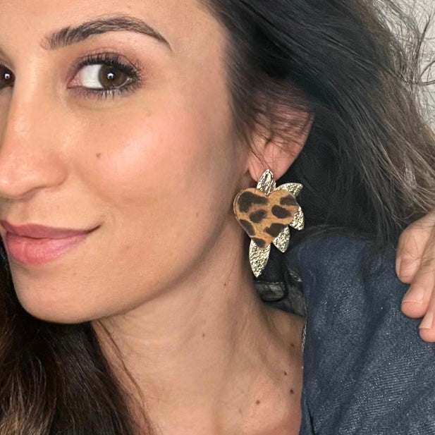 Boucles d’oreilles en cuir Cœur de Pirate
