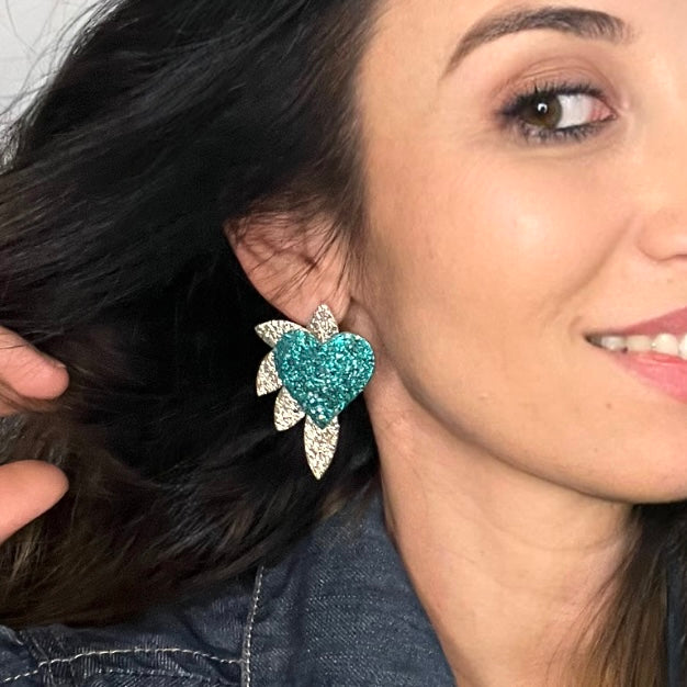 Boucles d’oreilles en cuir Cœur de Pirate