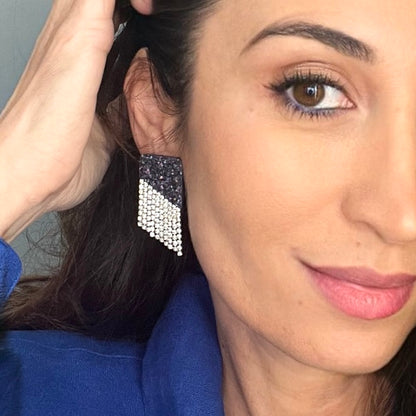 Boucles d'oreilles en cuir Angel Glitter