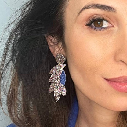 Boucles d’oreilles en cuir Colibri Glitter