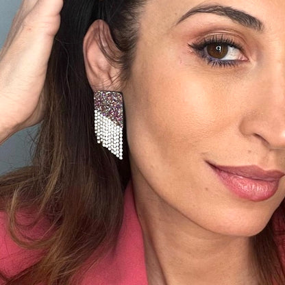 Boucles d'oreilles en cuir Angel Glitter