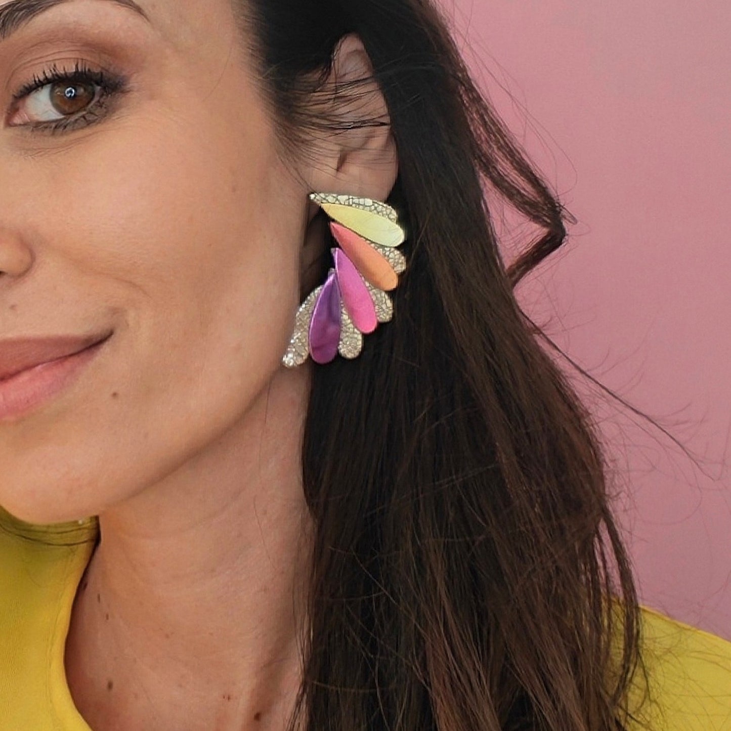 Boucles d'oreilles en cuir Aqua