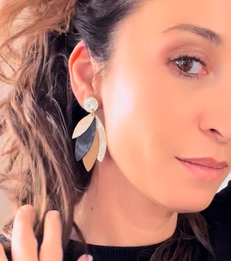 Boucles d'oreilles en cuir Pampa