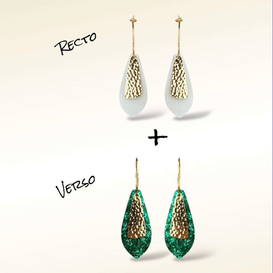 Boucles d'oreilles en cuir Dana (Réversibles 2 en 1)