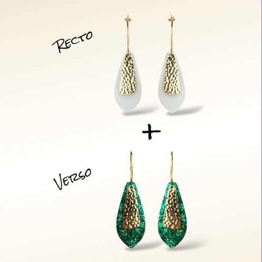 Boucles d'oreilles en cuir Dana (Réversibles 2 en 1)