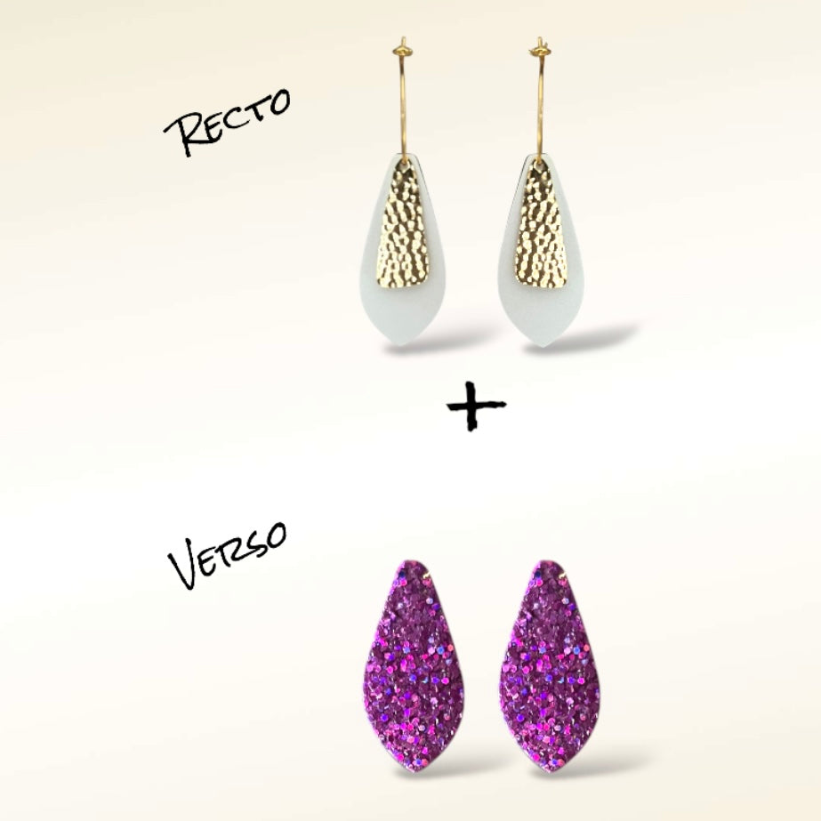 Boucles d'oreilles en cuir Dana (Réversibles 2 en 1)