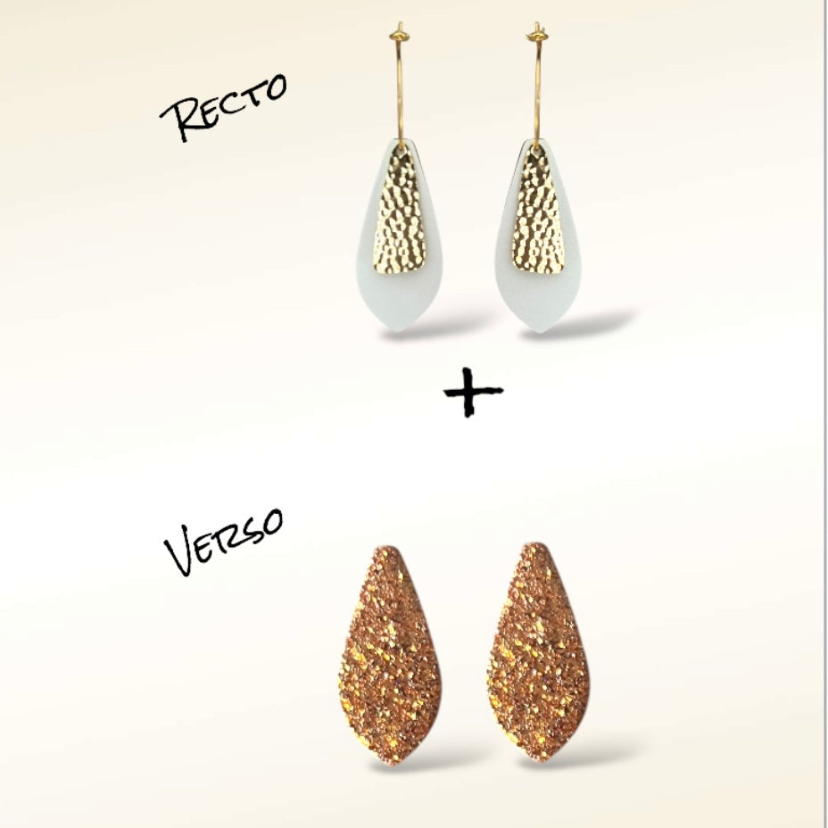 Boucles d'oreilles en cuir Dana (Réversibles 2 en 1)