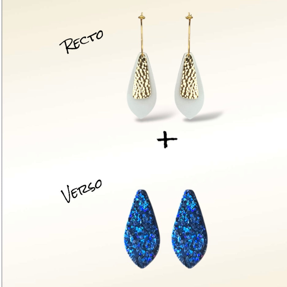Boucles d'oreilles en cuir Dana (Réversibles 2 en 1)