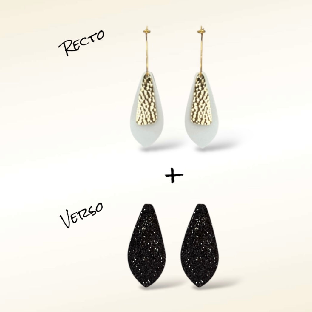 Boucles d'oreilles en cuir Dana (Réversibles 2 en 1)