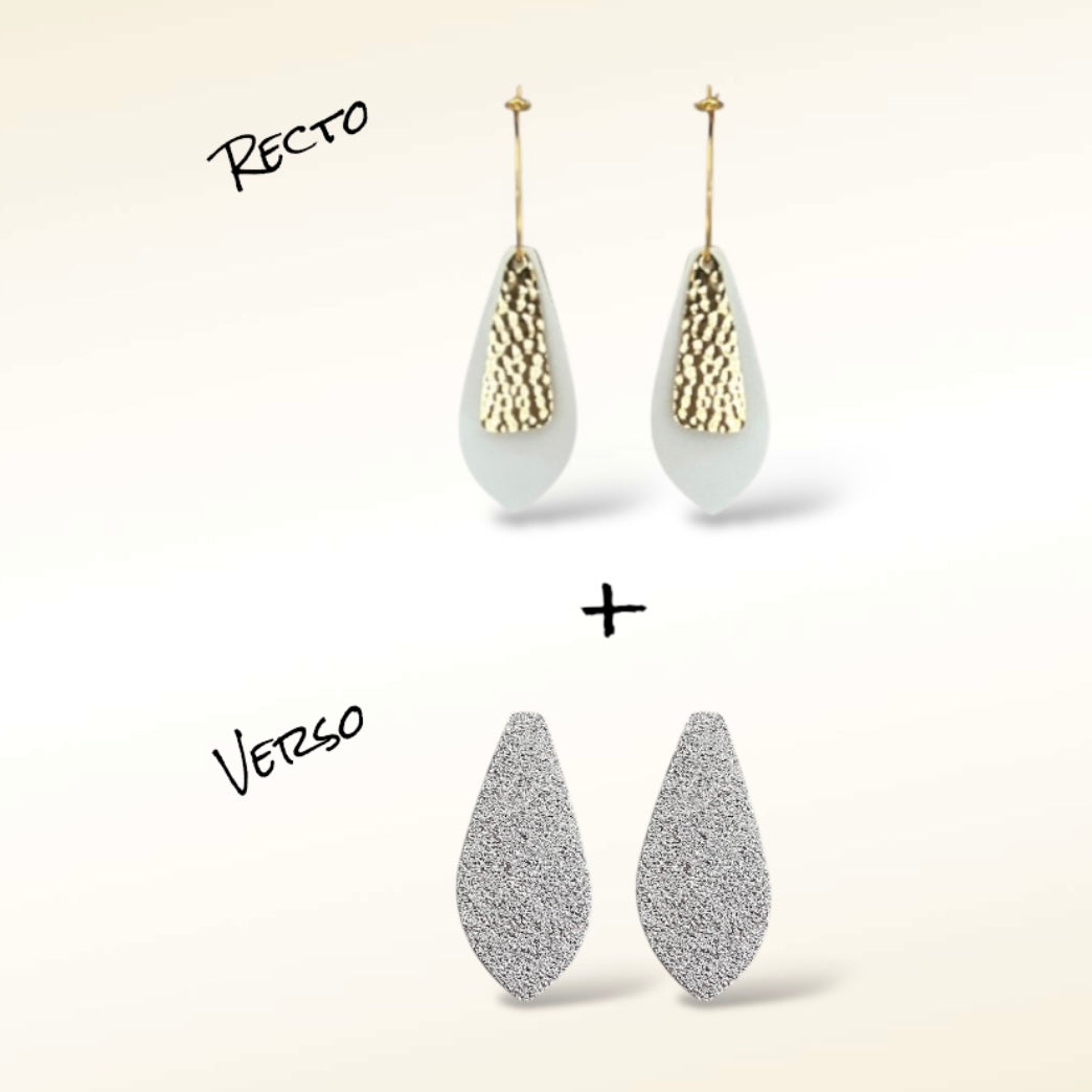 Boucles d'oreilles en cuir Dana (Réversibles 2 en 1)