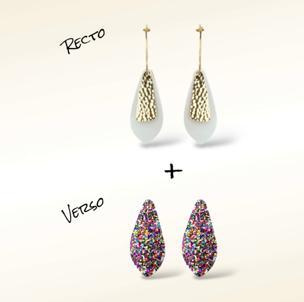 Boucles d'oreilles en cuir Dana (Réversibles 2 en 1)