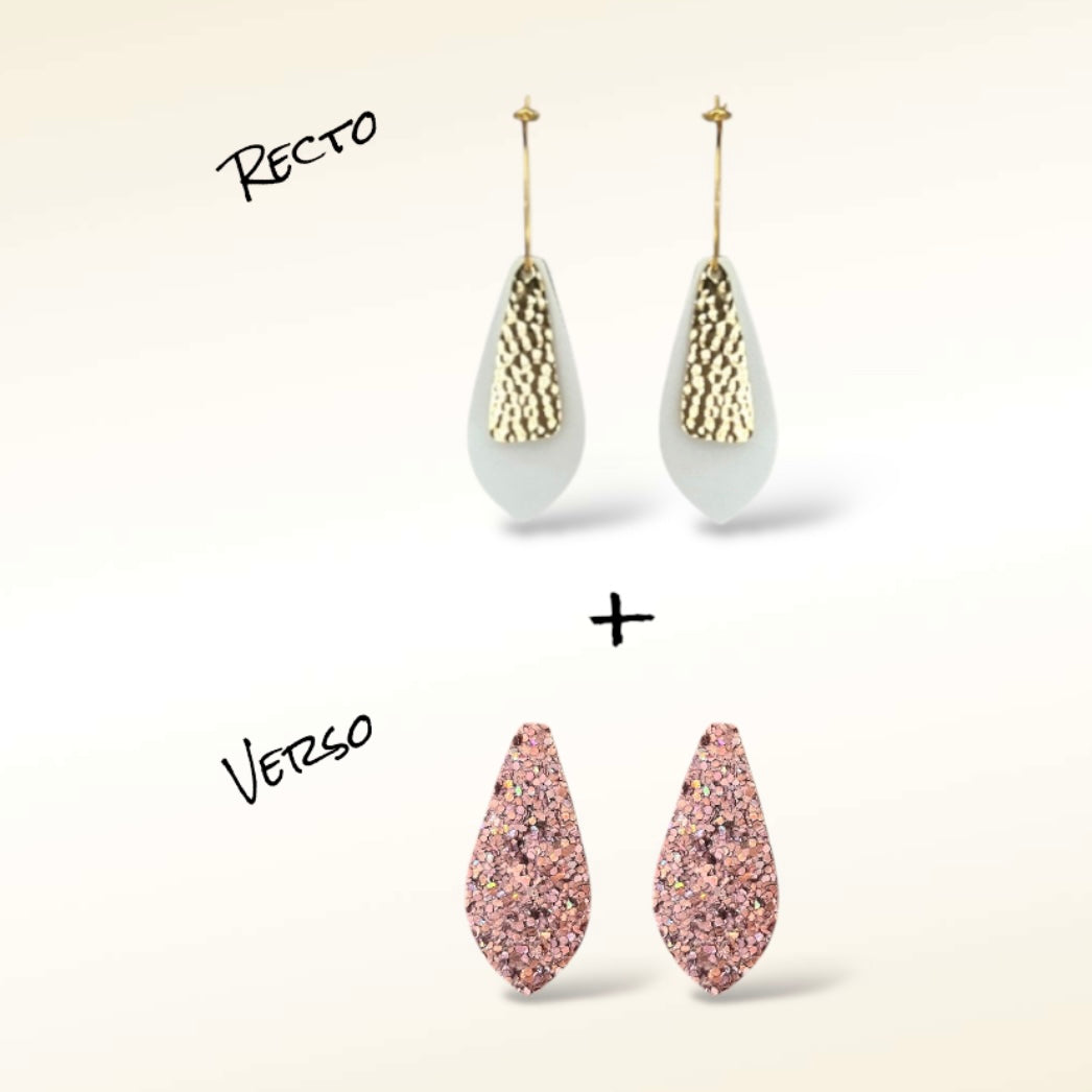 Boucles d'oreilles en cuir Dana (Réversibles 2 en 1)