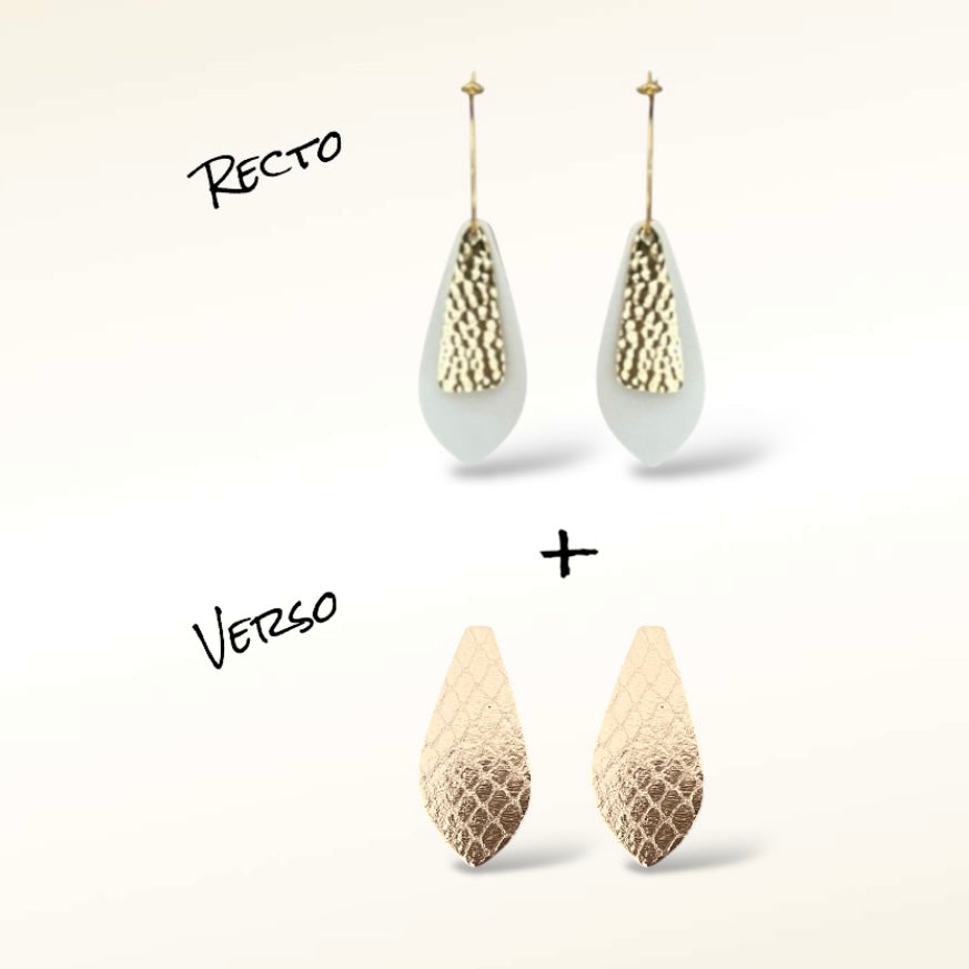Boucles d'oreilles en cuir Dana (Réversibles 2 en 1)