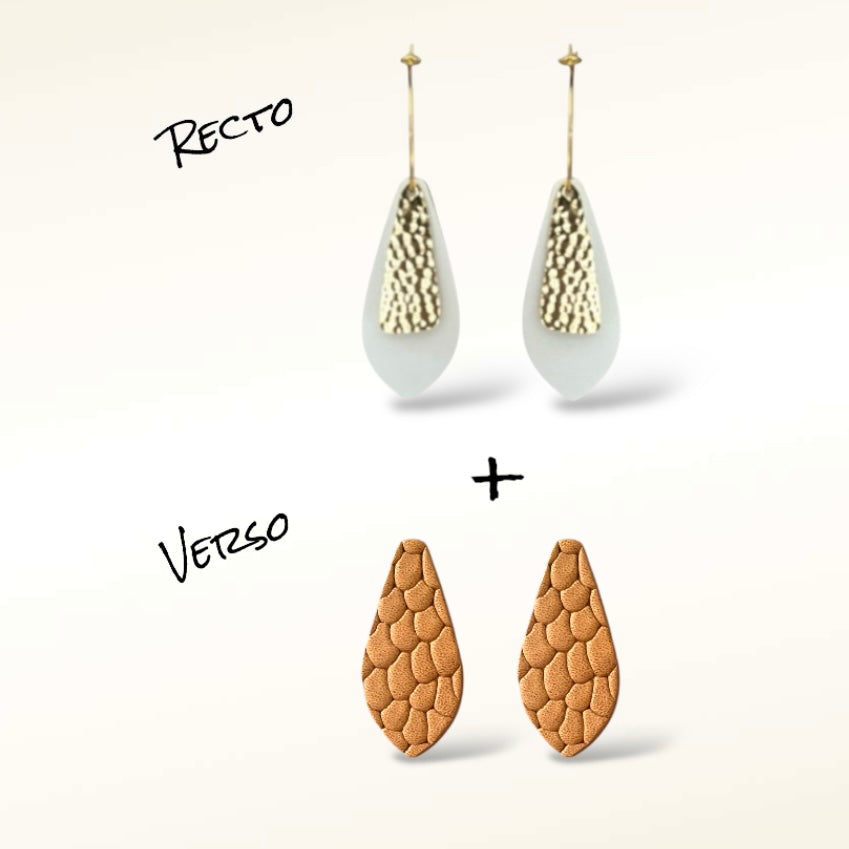 Boucles d'oreilles en cuir Dana (Réversibles 2 en 1)