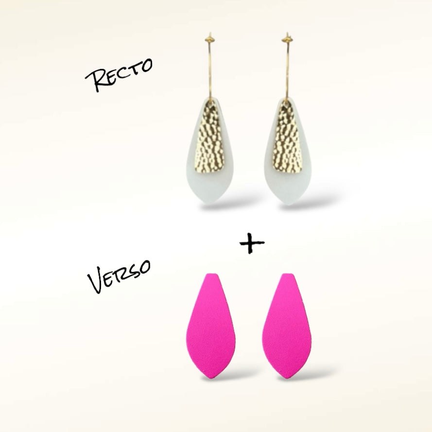 Boucles d'oreilles en cuir Dana (Réversibles 2 en 1)