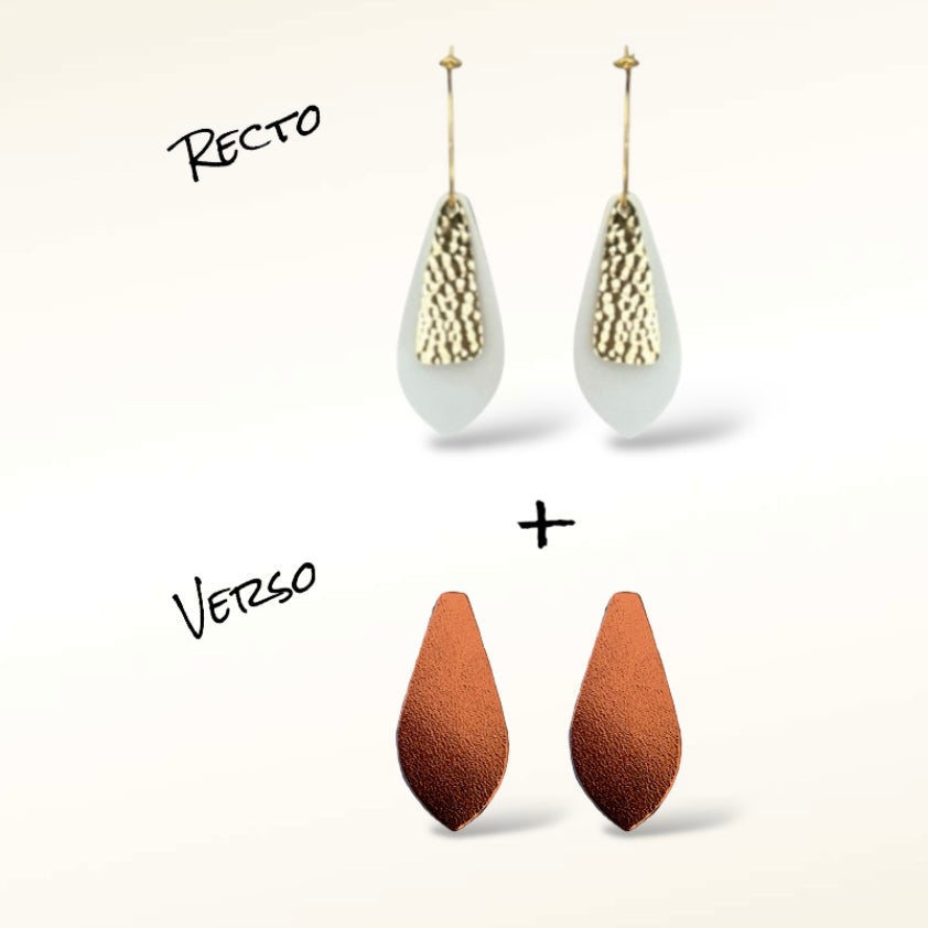 Boucles d'oreilles en cuir Dana (Réversibles 2 en 1)