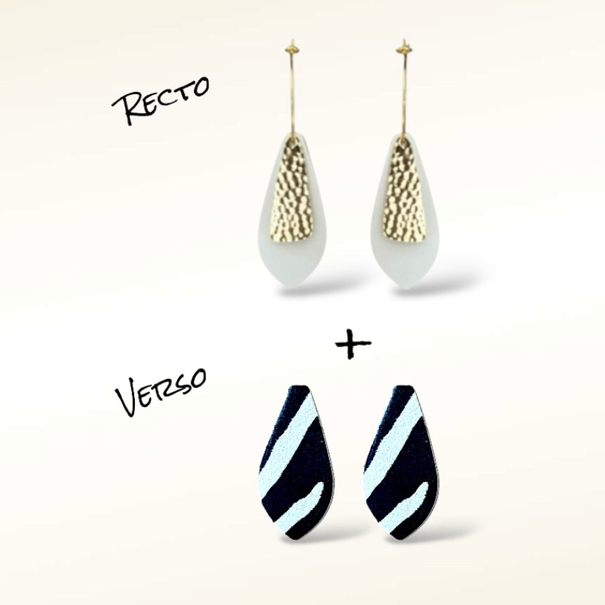 Boucles d'oreilles en cuir Dana (Réversibles 2 en 1)