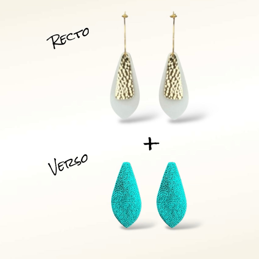 Boucles d'oreilles en cuir Dana (Réversibles 2 en 1)