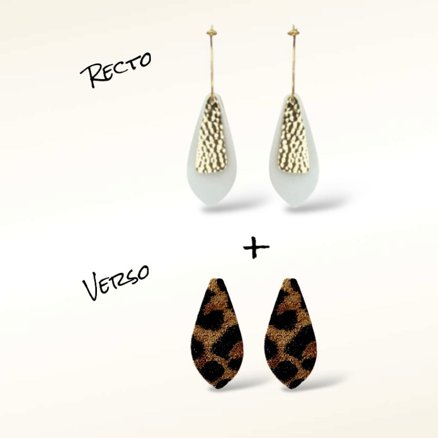 Boucles d'oreilles en cuir Dana (Réversibles 2 en 1)