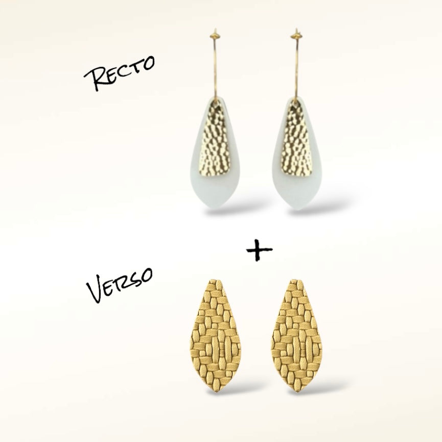 Boucles d'oreilles en cuir Dana (Réversibles 2 en 1)