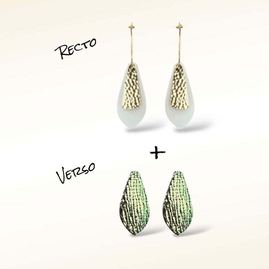 Boucles d'oreilles en cuir Dana (Réversibles 2 en 1)