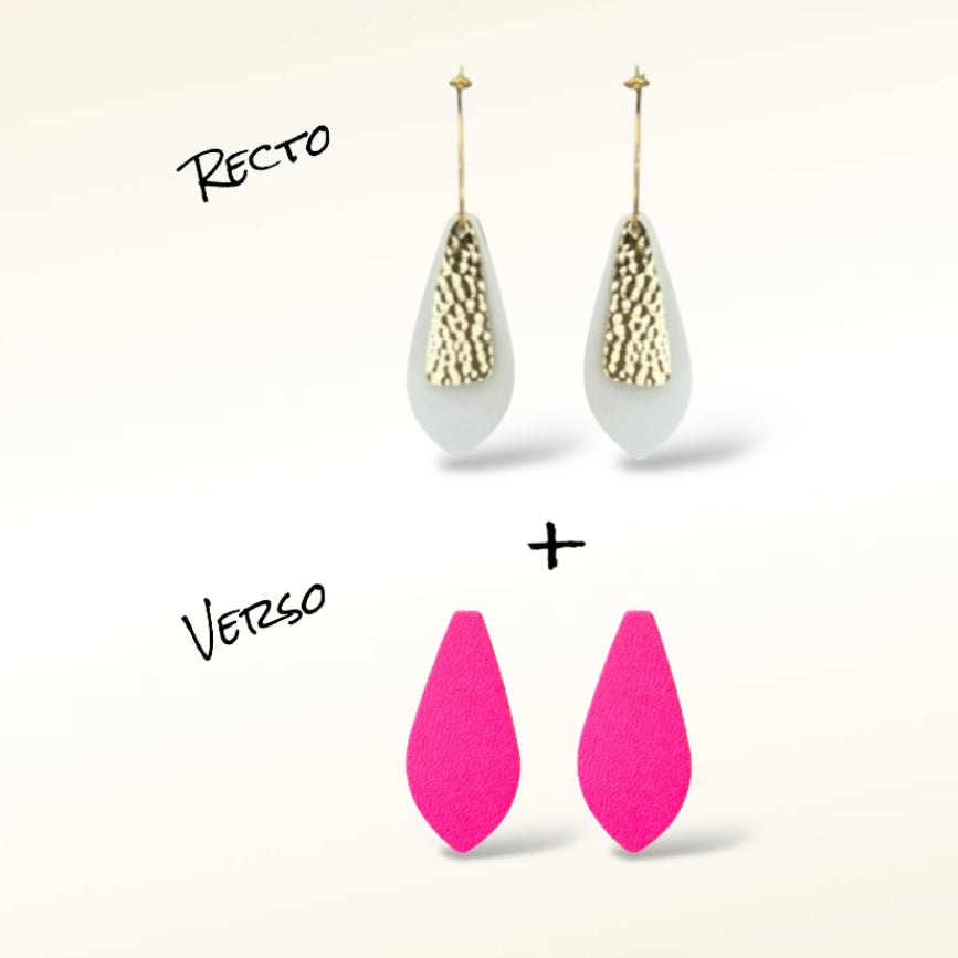 Boucles d'oreilles en cuir Dana (Réversibles 2 en 1)