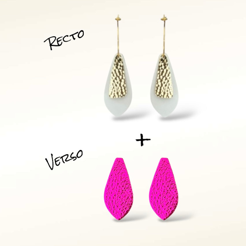 Boucles d'oreilles en cuir Dana (Réversibles 2 en 1)