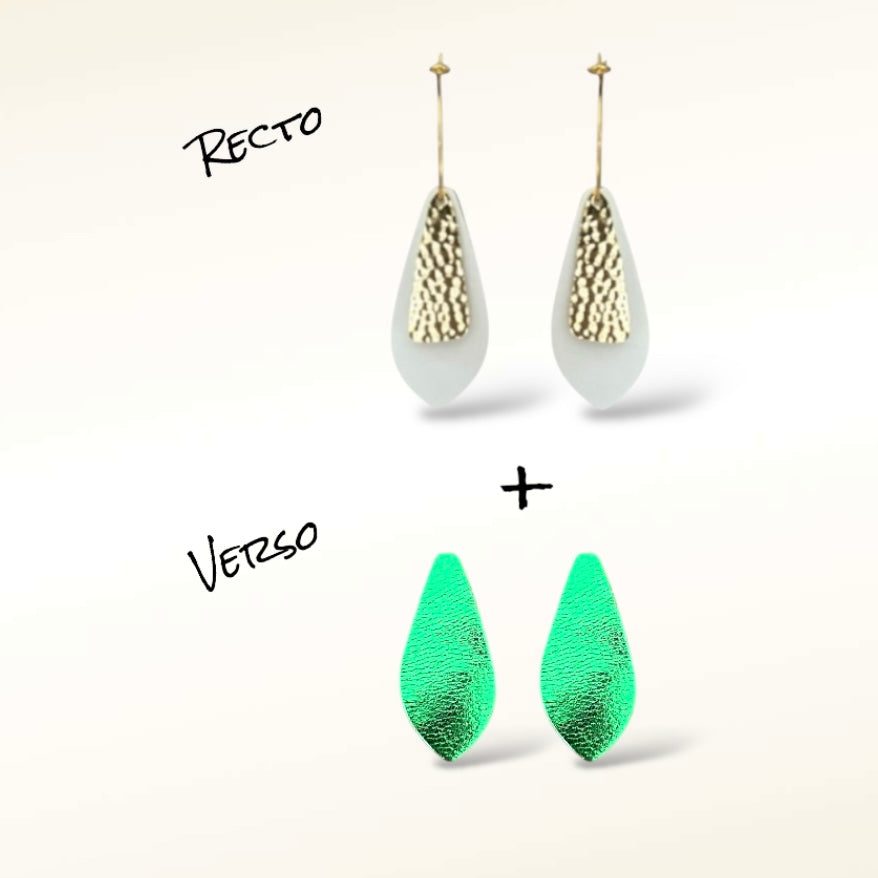 Boucles d'oreilles en cuir Dana (Réversibles 2 en 1)