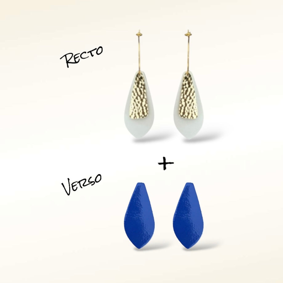 Boucles d'oreilles en cuir Dana (Réversibles 2 en 1)