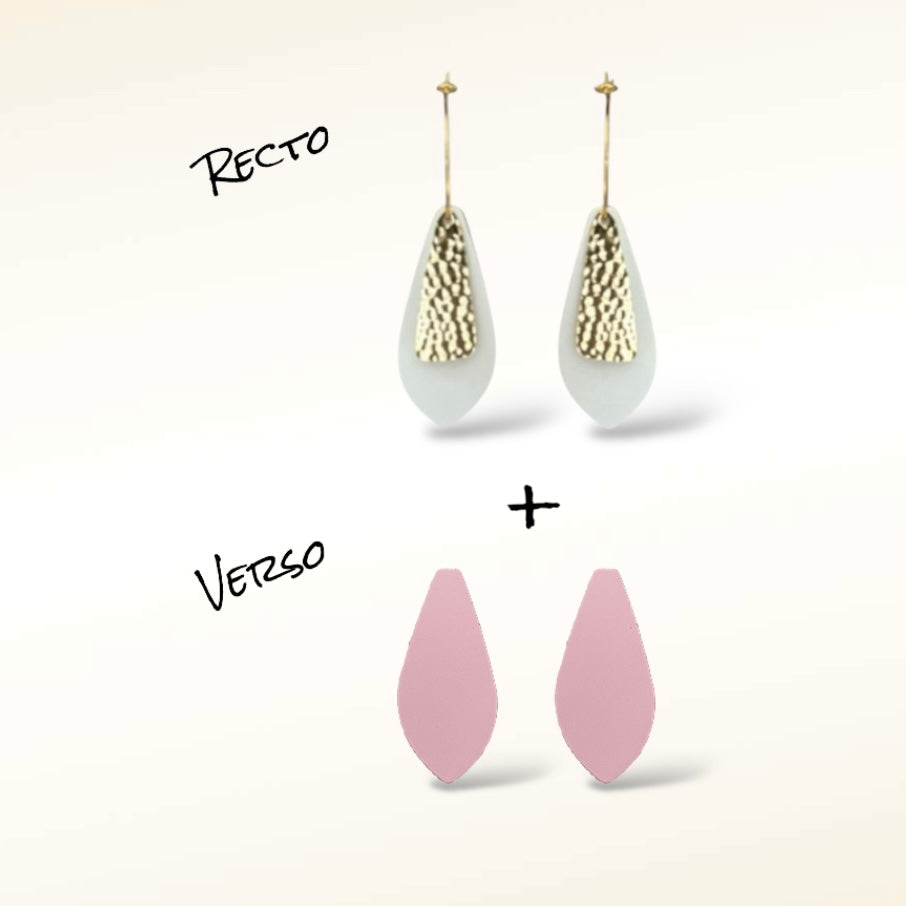 Boucles d'oreilles en cuir Dana (Réversibles 2 en 1)