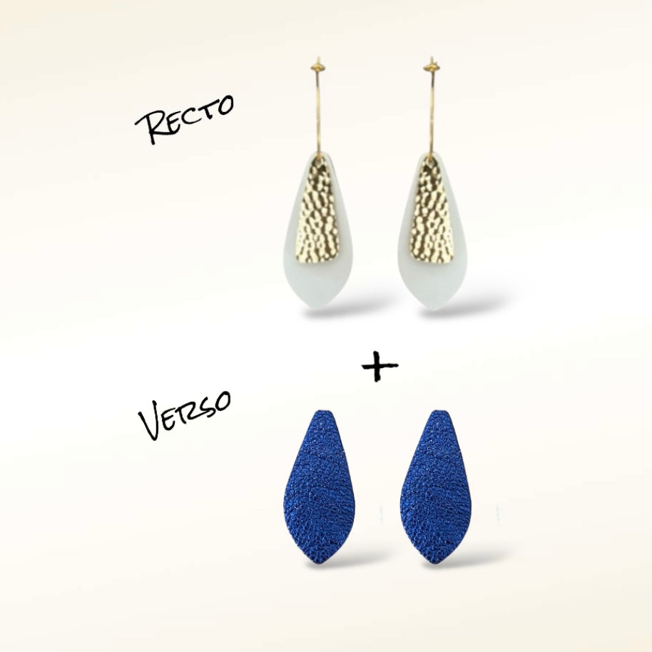 Boucles d'oreilles en cuir Dana (Réversibles 2 en 1)