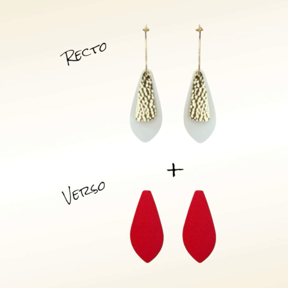 Boucles d'oreilles en cuir Dana (Réversibles 2 en 1)