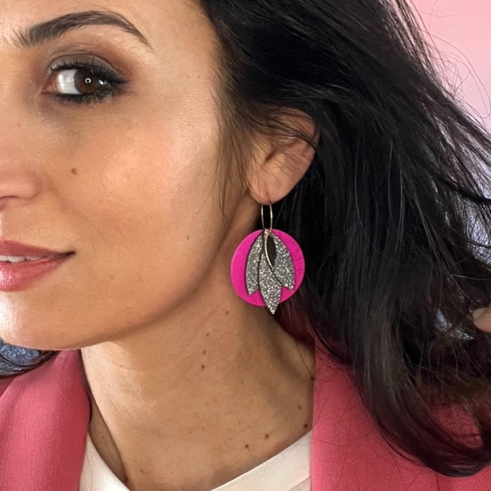 Boucles d'oreilles en cuir Soleïa(Réversibles 4 en 1)