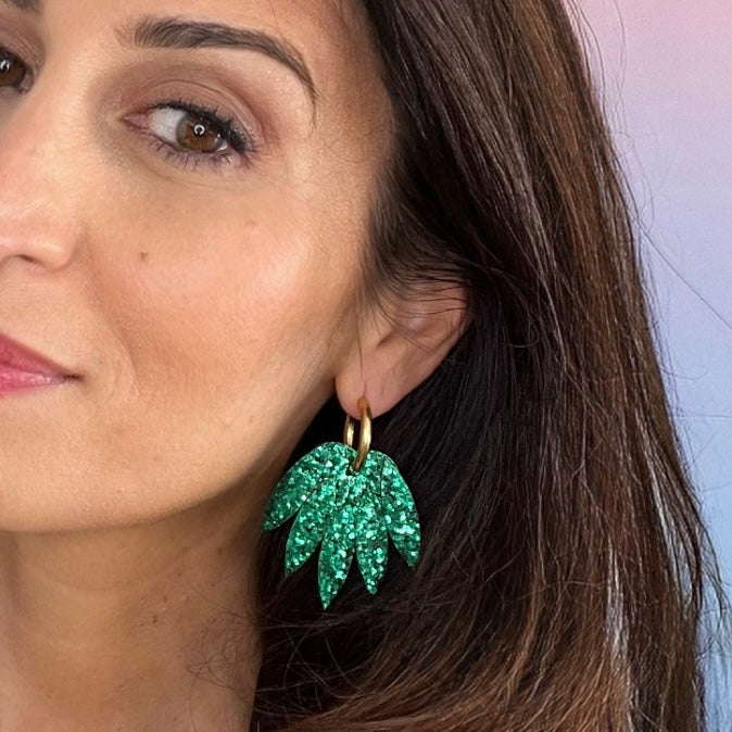 Boucles d'oreilles en cuir Patchouli XL Glitter