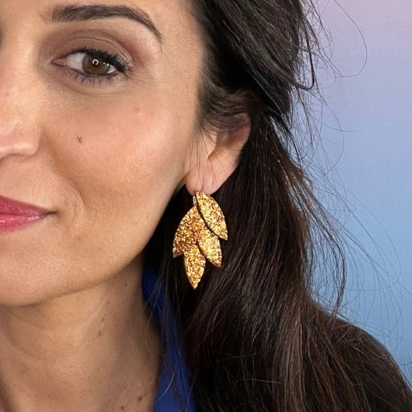 Boucles d'oreilles en cuir Mini Lili-Belle Glitter